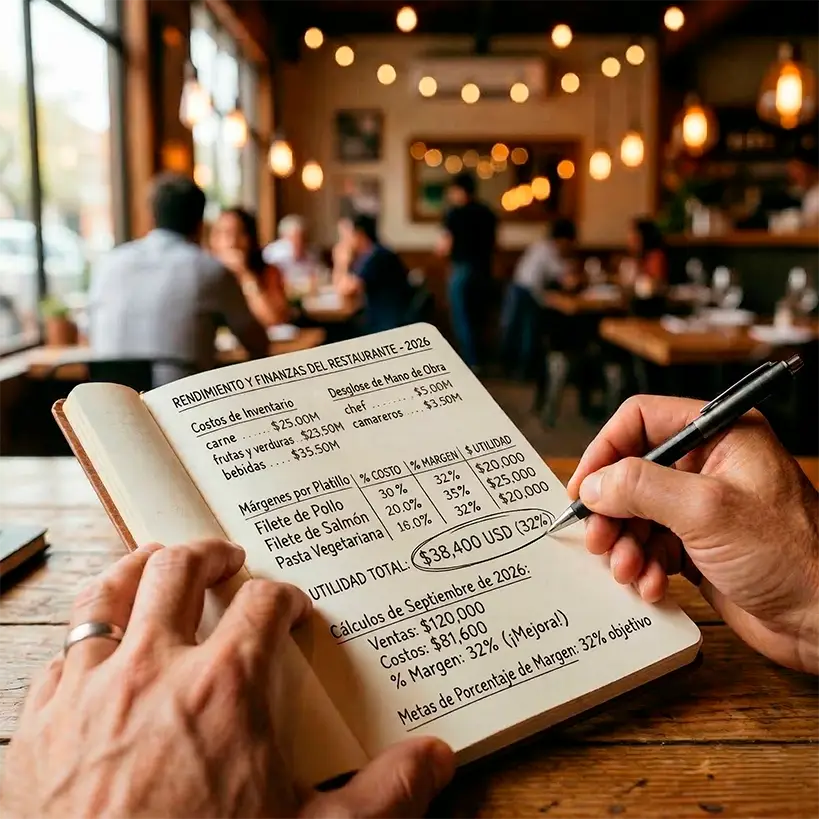 Control financiero de restaurante - costos, márgenes y utilidad